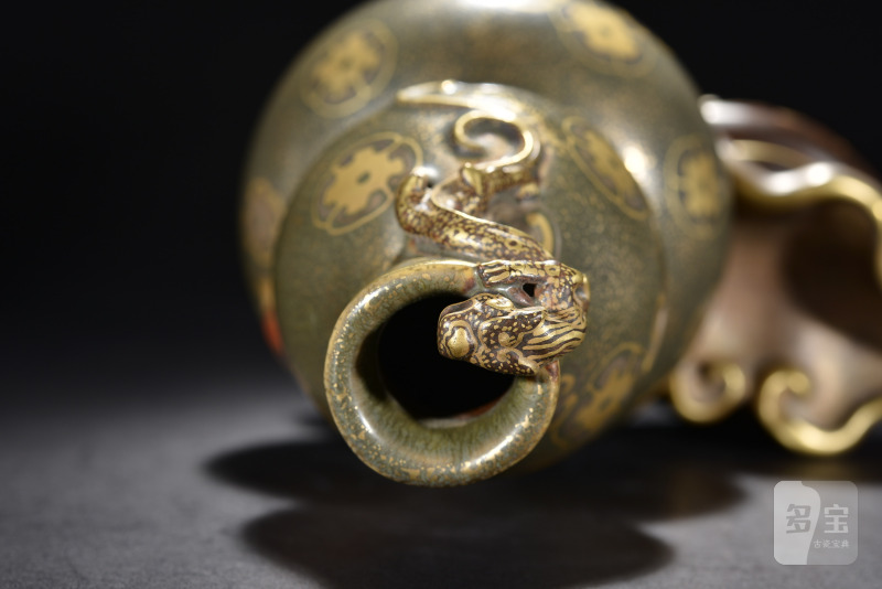 清 茶叶末描金福禄瓶 - 图10